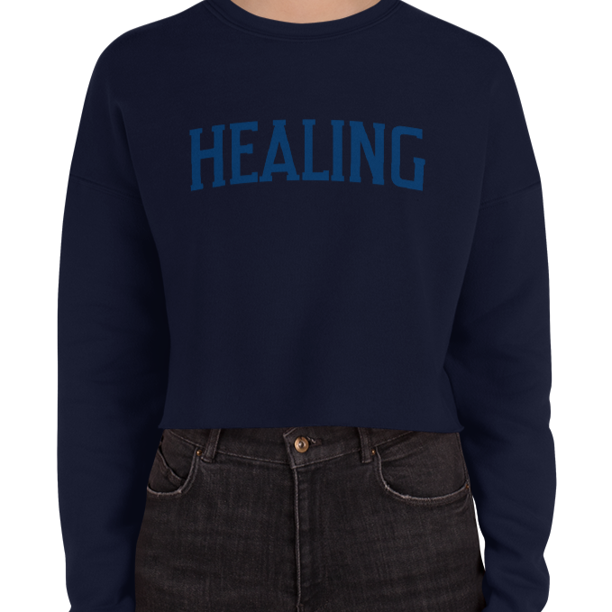 Blue Healing Crop Sweatshirt