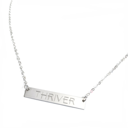 Sterling Silver "THRIVER" Bar Necklace