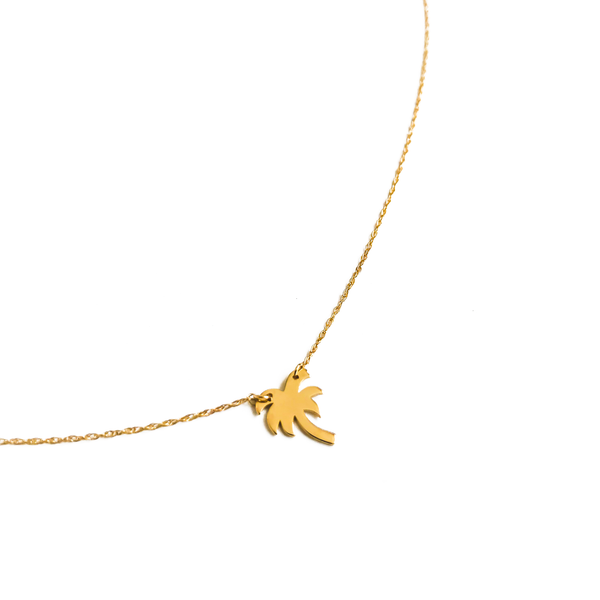 14K Solid Gold Resilient Palm Tree Pendant Necklace | THRIVE GANG X CHARLIE AND MARCELLE COLLAB