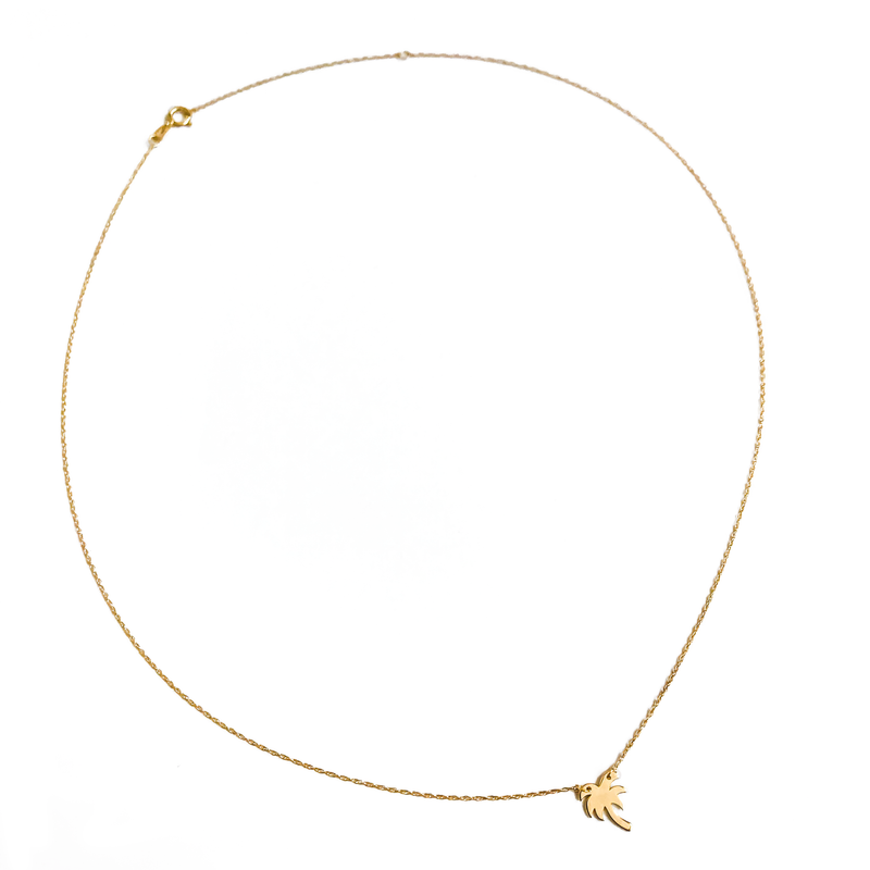 14K Solid Gold Resilient Palm Tree Pendant Necklace | THRIVE GANG X CH ...