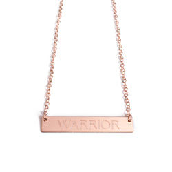 14k Rose Gold "WARRIOR" Bar Necklace