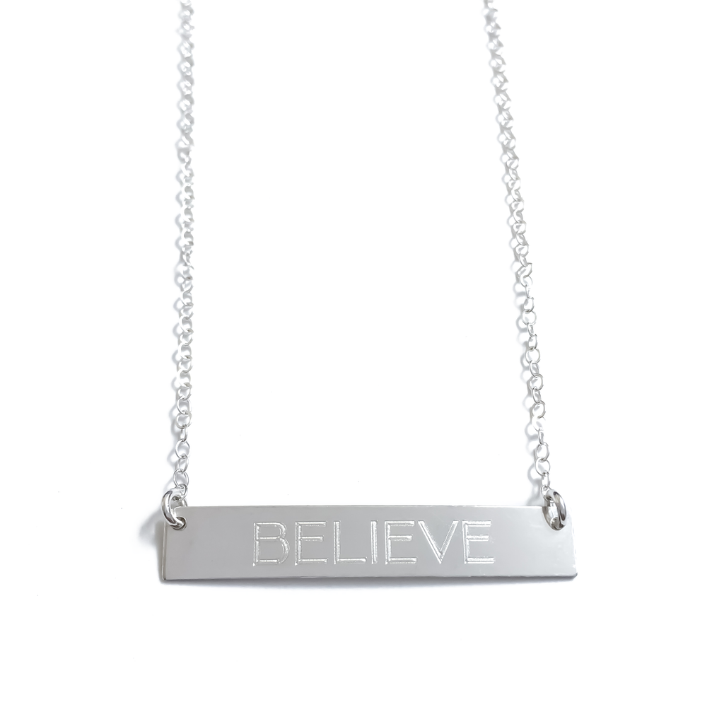 Believe necklace silver hot sale