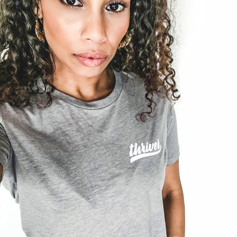 Team Thriver Relaxed T-Shirt -  Grey/White